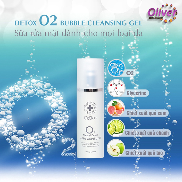 Sữa Rửa Mặt O2 Natural Detox Bubble Cleansing Gel